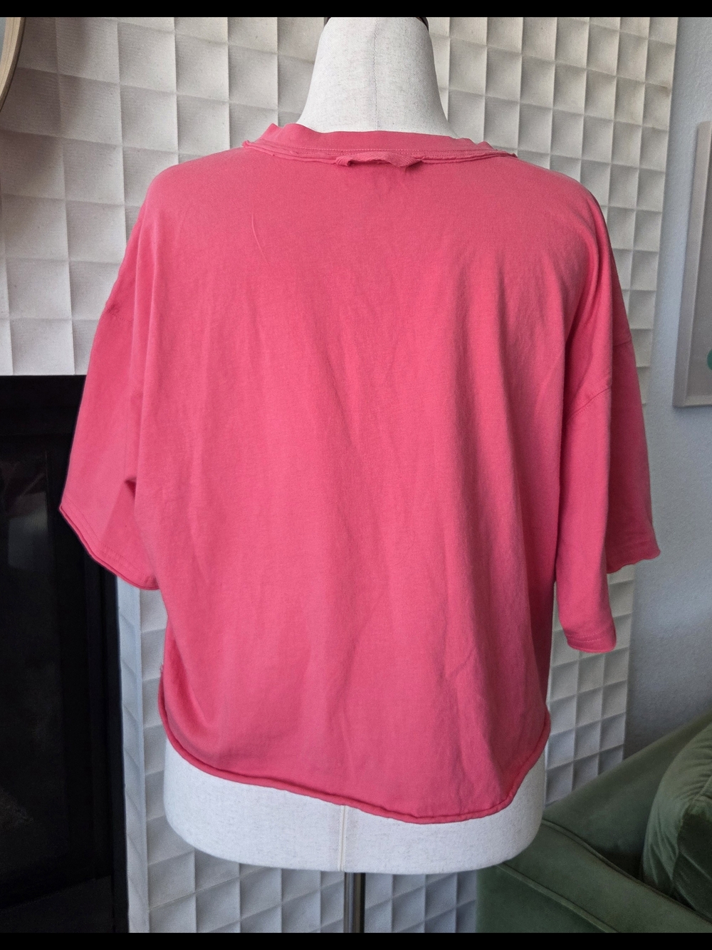 Free People FP Movement Inspire Buti Logo Cropped Tee, Hibiscus Coral Pink Large - Picture 4 of 6